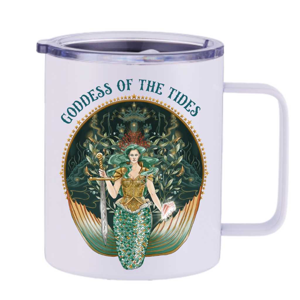 Goddess Of The Tides Insulated Travel Mug - Mountains & Mermaids