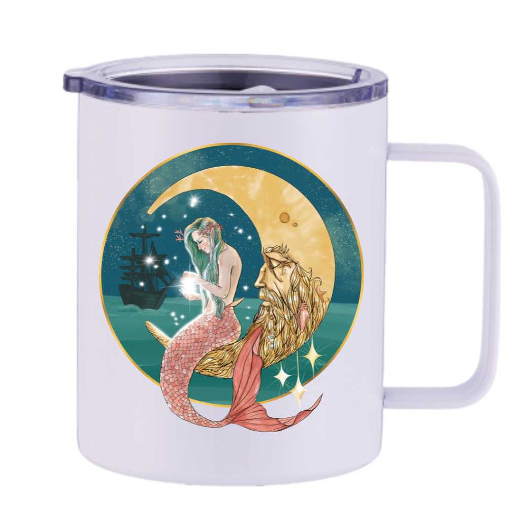 Mermaid In The Moon Insulated Travel Mug - Mountains & Mermaids
