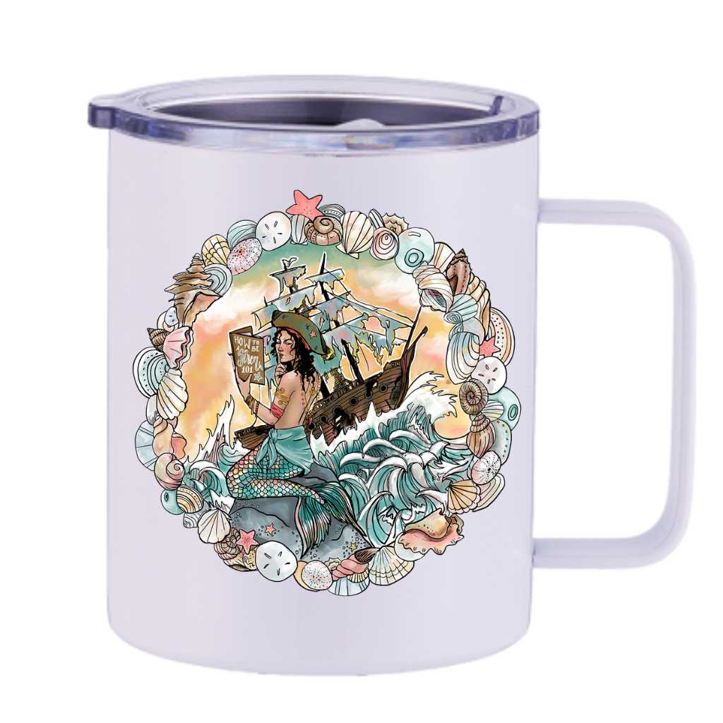 How To Be A Siren 101 Insulated Travel Mug - Mountains & Mermaids