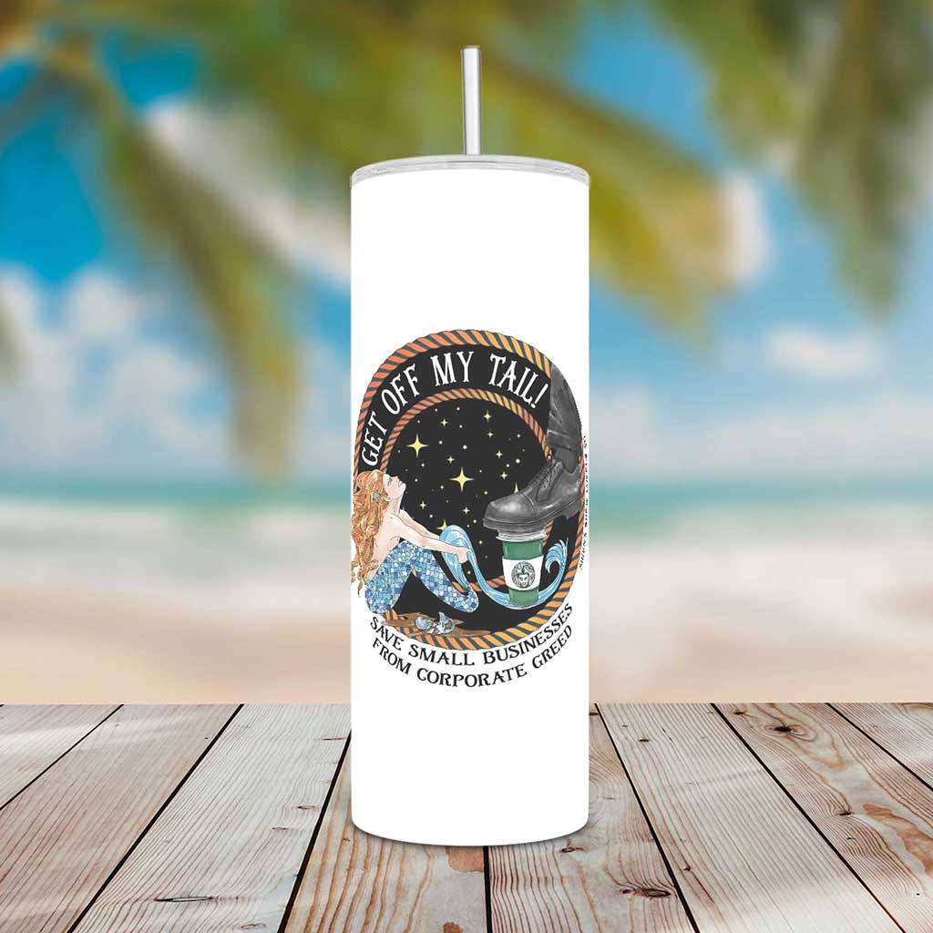 Get Off My Tail Insulated Tumbler - Mountains & Mermaids