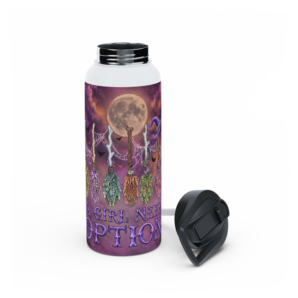 Mountains & Mermaids A Girl Needs Options Insulated Water Bottle 32oz / White 24239174876143851726