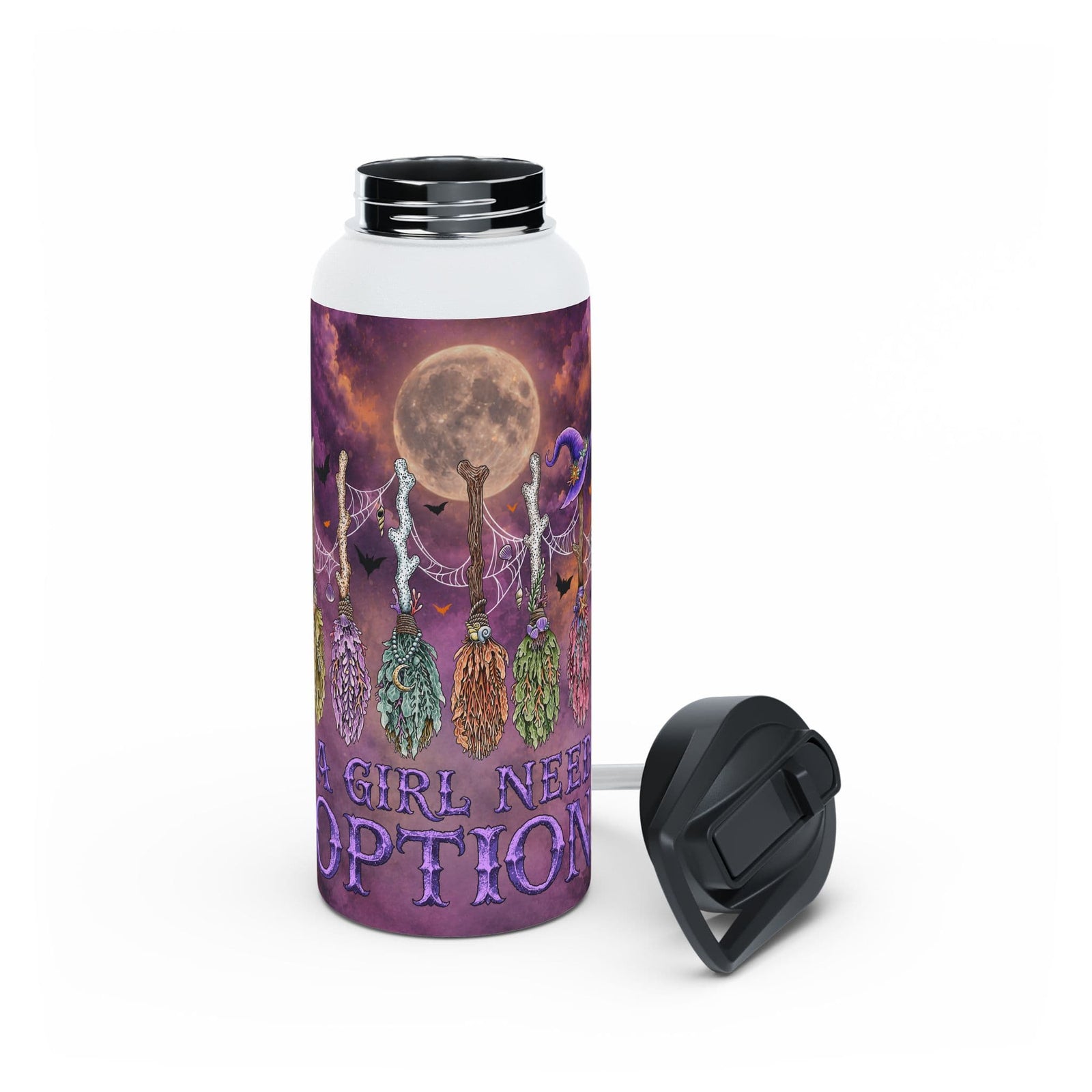 Mountains & Mermaids A Girl Needs Options Insulated Water Bottle 32oz / White 24239174876143851726
