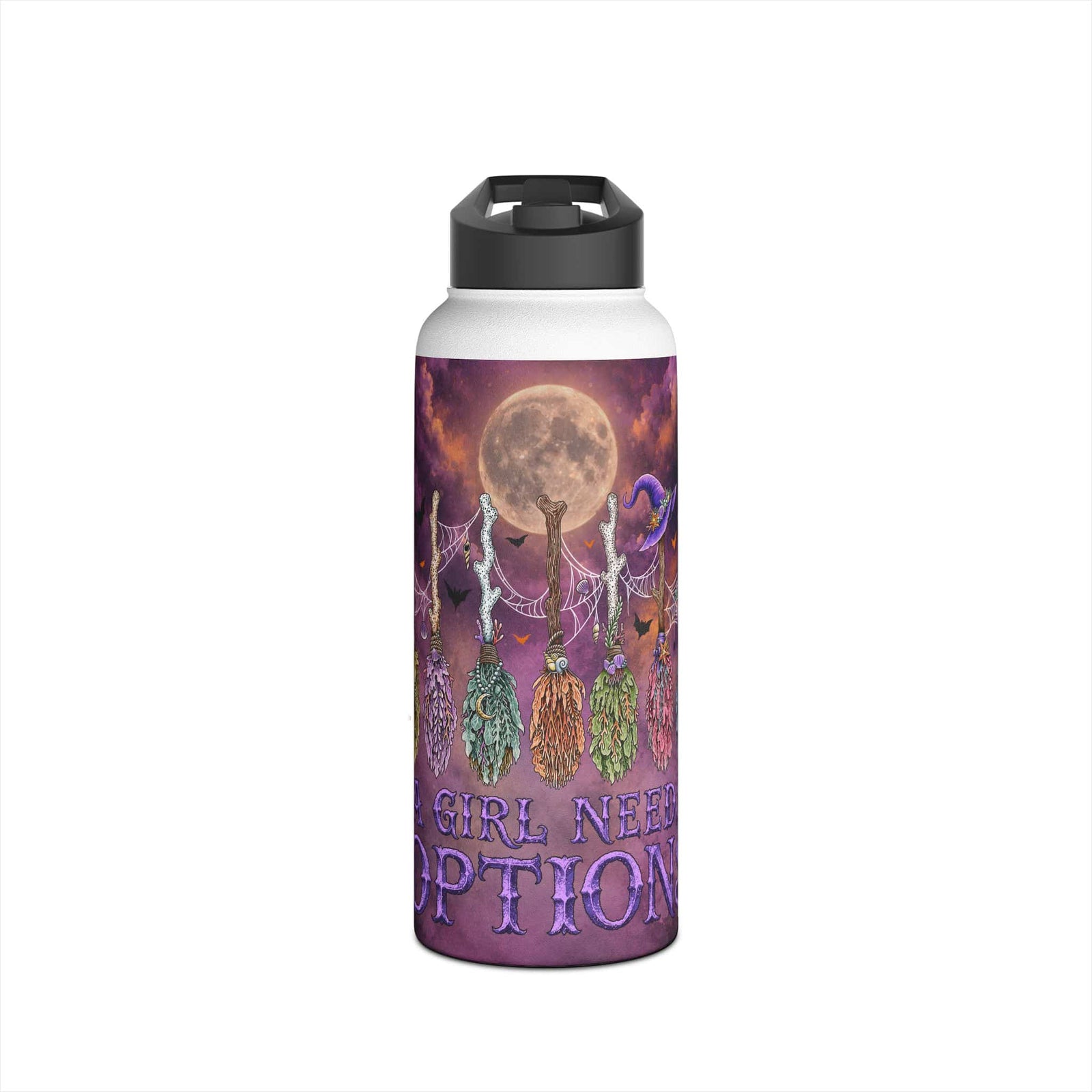 Mountains & Mermaids A Girl Needs Options Insulated Water Bottle 32oz / White 24239174876143851726