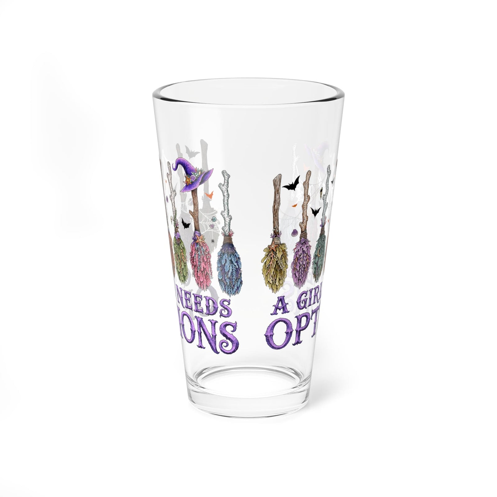 Mountains & Mermaids A Girl Needs Options Pint Glass 16oz 37602359515302708872