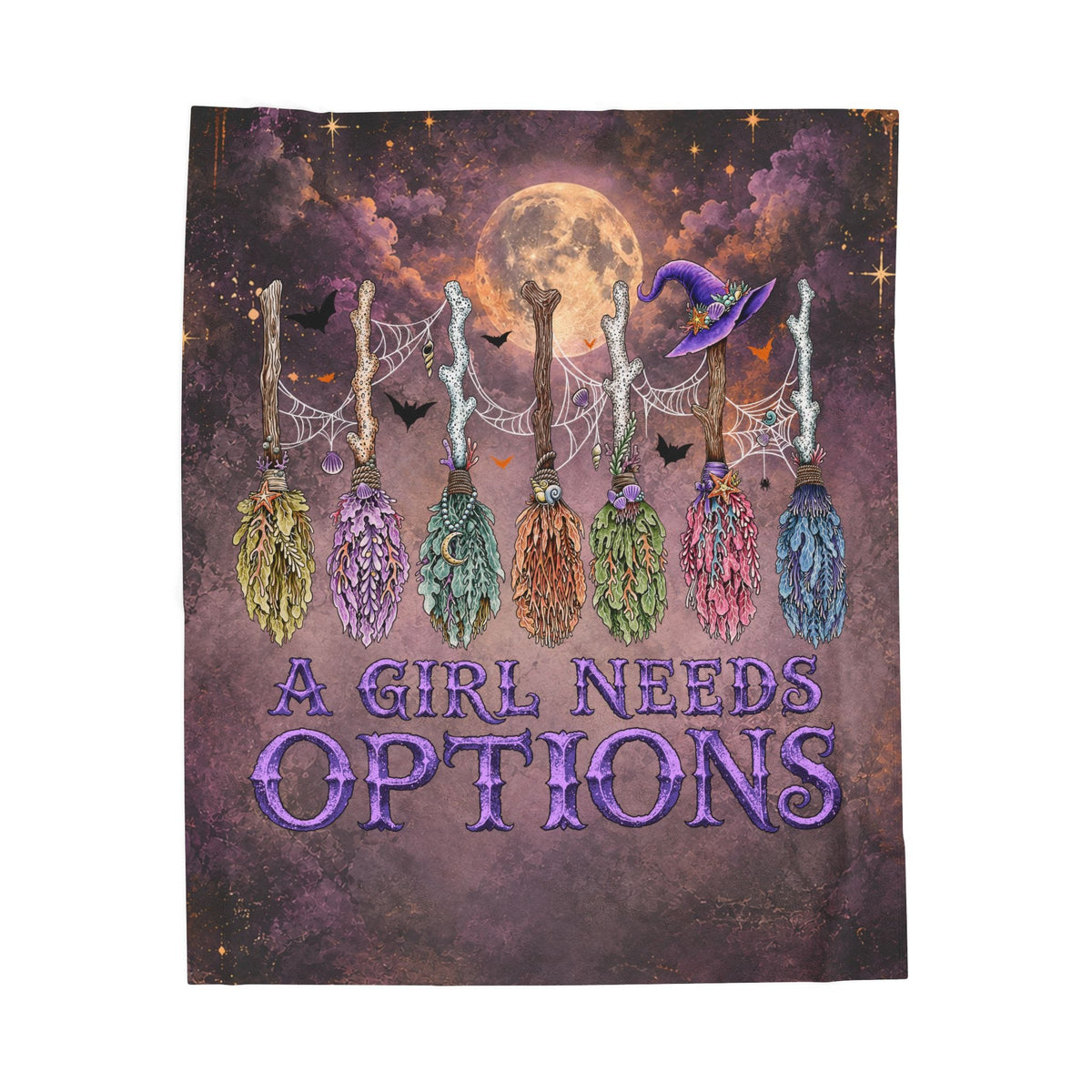 Mountains & Mermaids A Girl Needs Options Plush Blanket 50" × 60" 26310590197082667169
