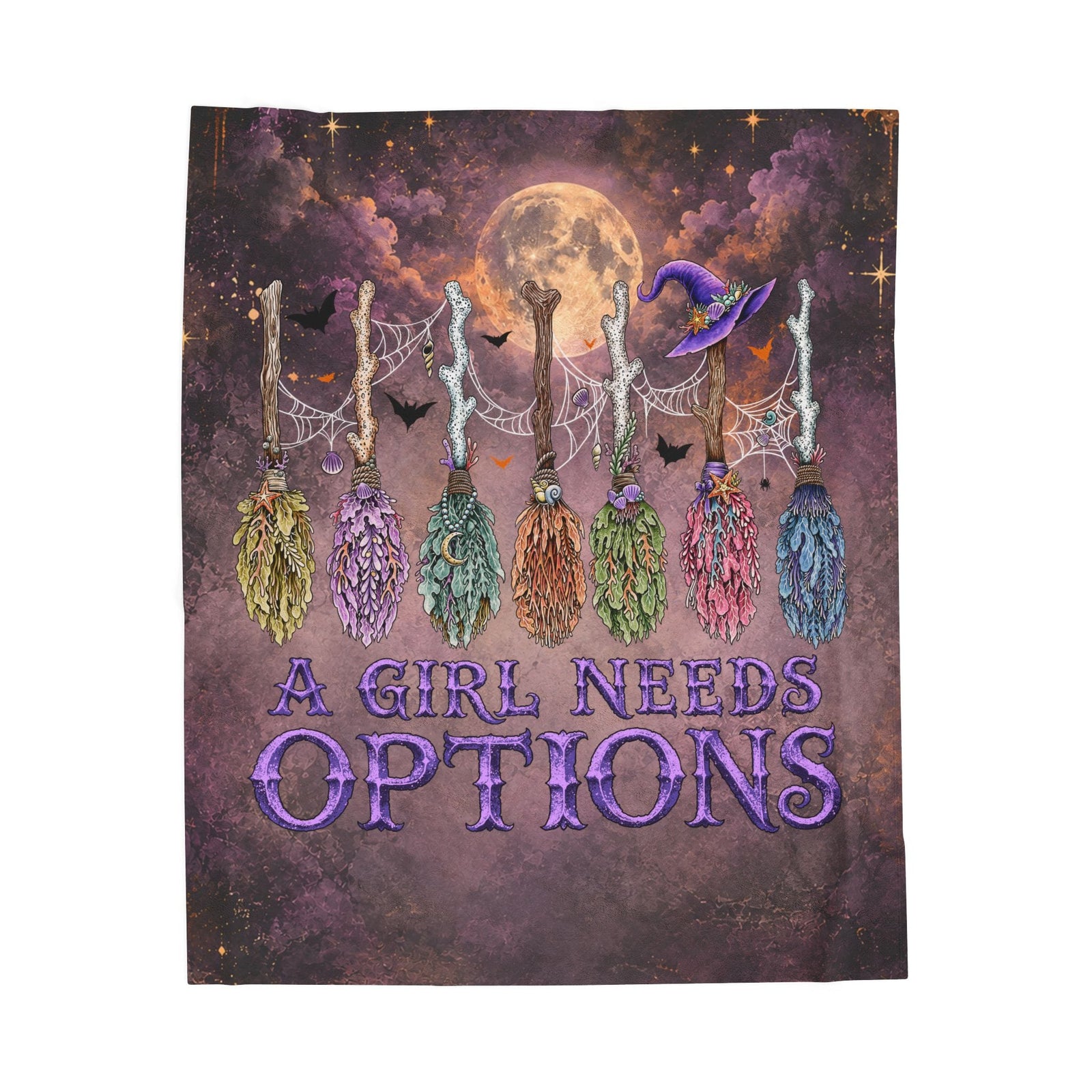 Mountains & Mermaids A Girl Needs Options Plush Blanket 50" × 60" 26310590197082667169
