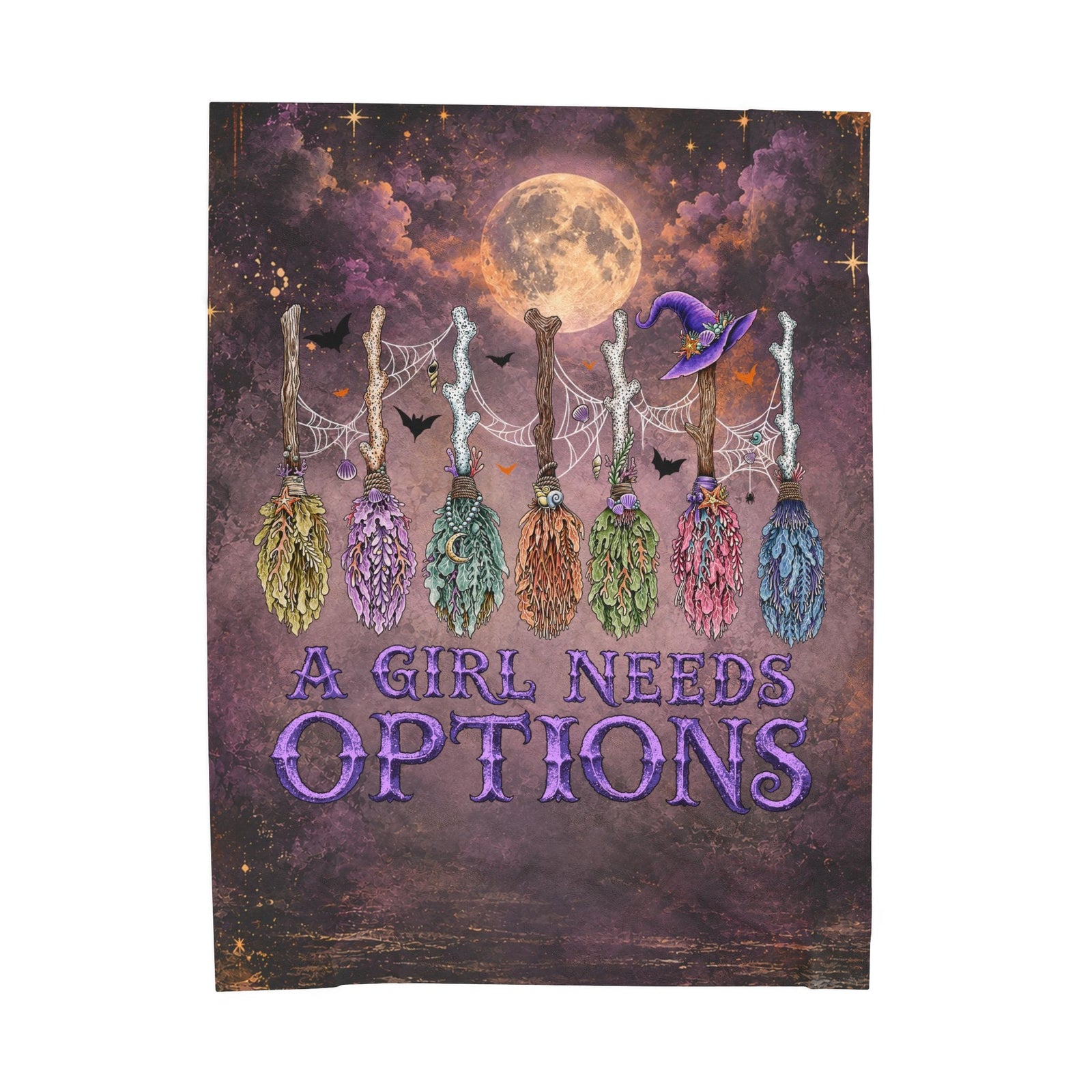 Mountains & Mermaids A Girl Needs Options Plush Blanket