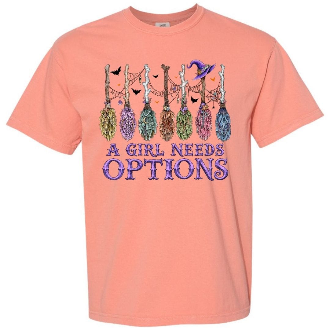 Mountains & Mermaids A Girl Needs Options Short Sleeve T-Shirt Small / Sunset