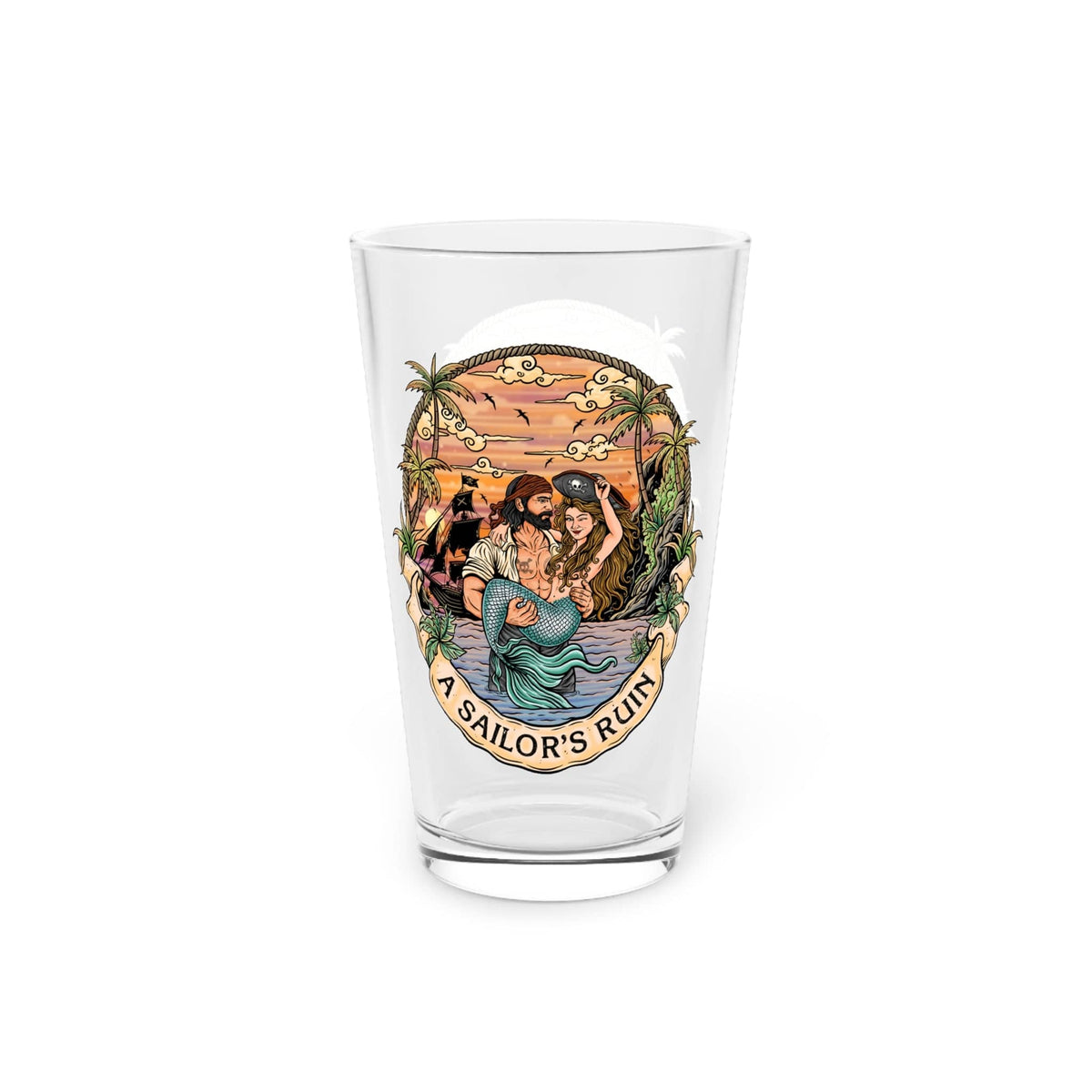 Mountains &amp; Mermaids A Sailor&#39;s Ruin 16oz Pint Glass 16oz 30308001175020247855