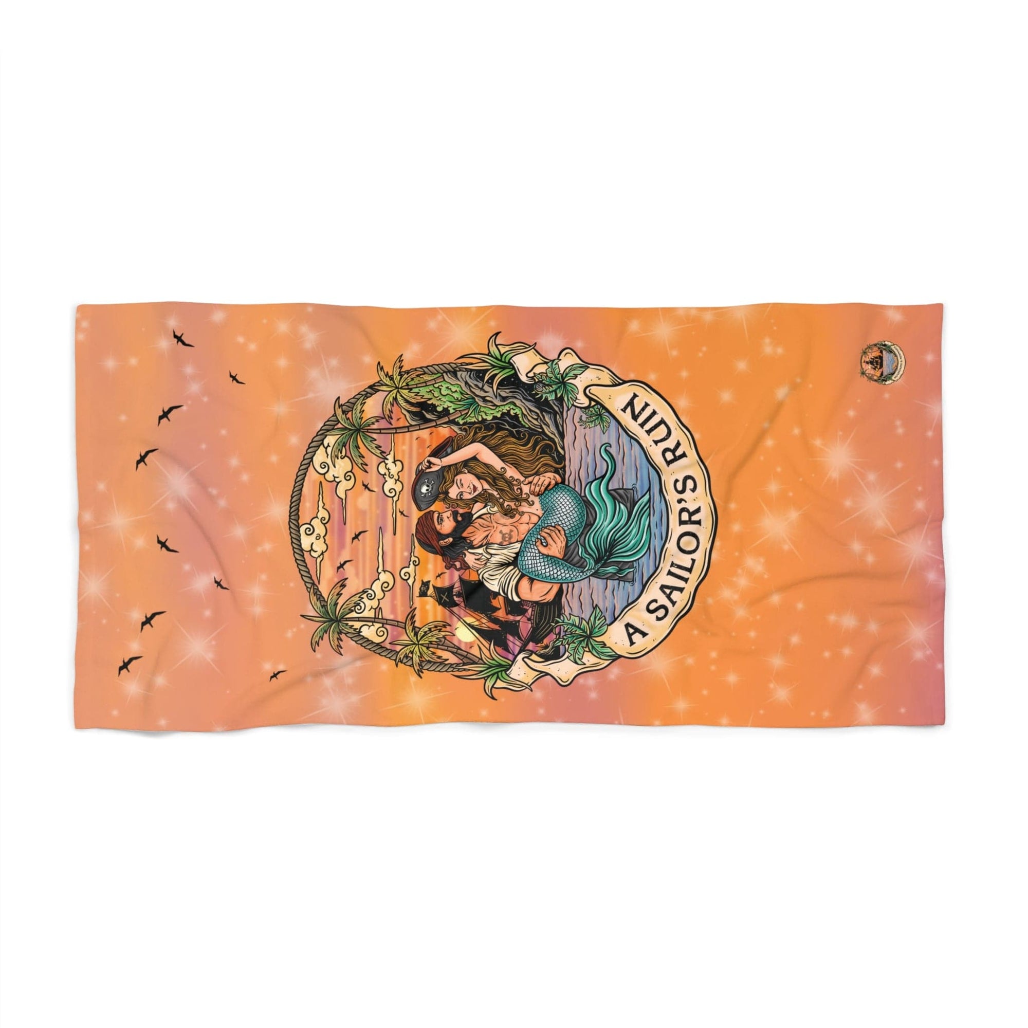 Mountains & Mermaids A Sailor's Ruin Towel 36" × 72" 31777660649519431394