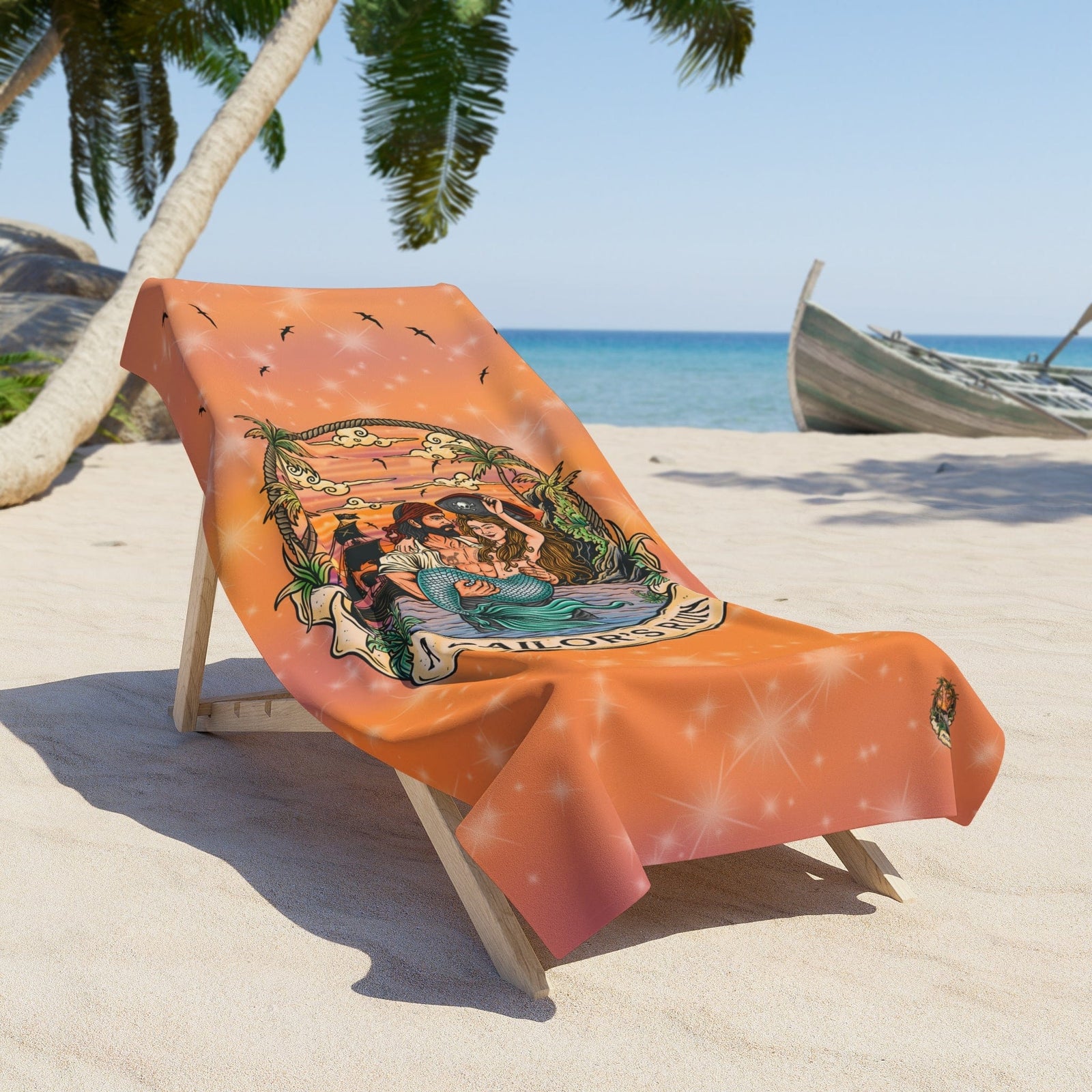 Mountains & Mermaids A Sailor's Ruin Towel 36" × 72" 31777660649519431394