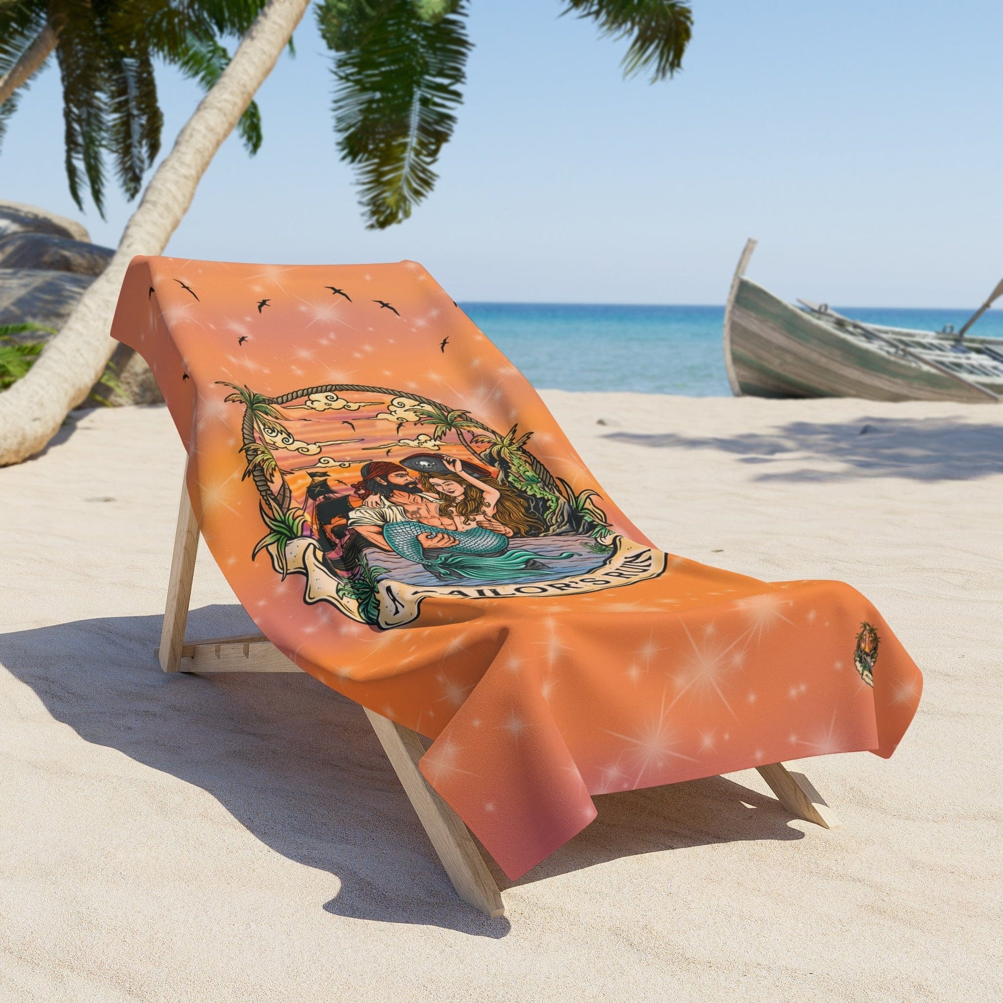 Mountains & Mermaids A Sailor's Ruin Towel 36" × 72" 31777660649519431394