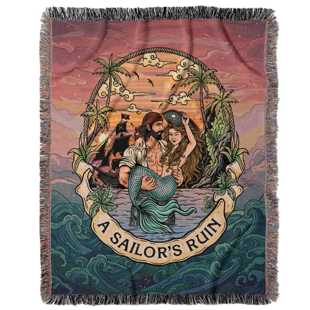 Mountains & Mermaids A Sailor's Ruin Woven Blanket 52'' × 37'' 11615852257656565727