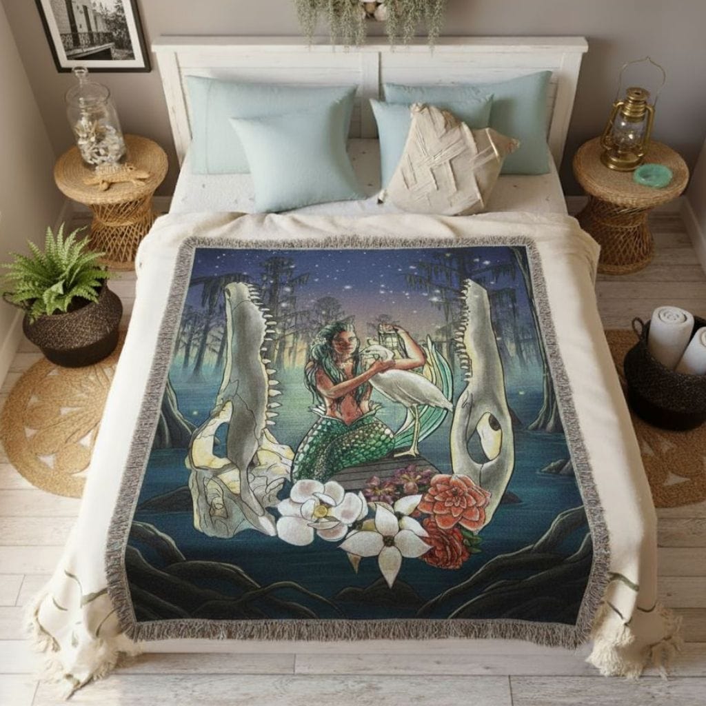 Mountains & Mermaids Bayou Mermaid Woven Blanket