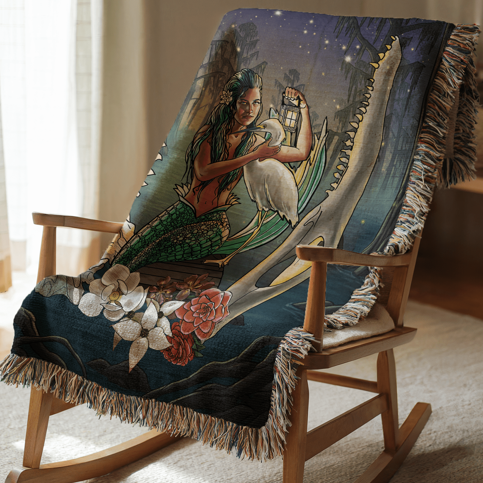 Mountains & Mermaids Bayou Mermaid Woven Blanket 52'' × 37'' 92170035867161389931