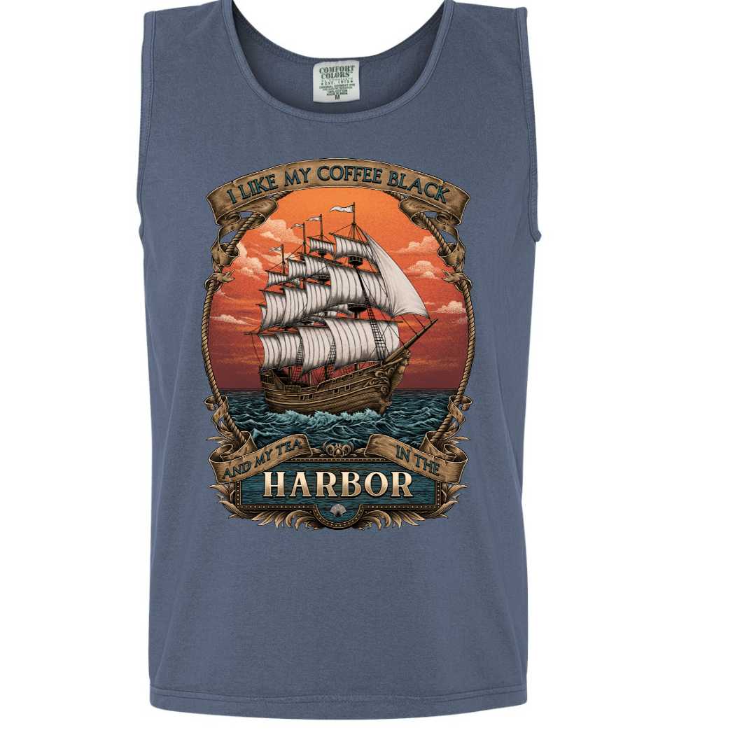 Mountains &amp; Mermaids Black Harbor Boyfriend Tank (Blue Jean) Small MM2532