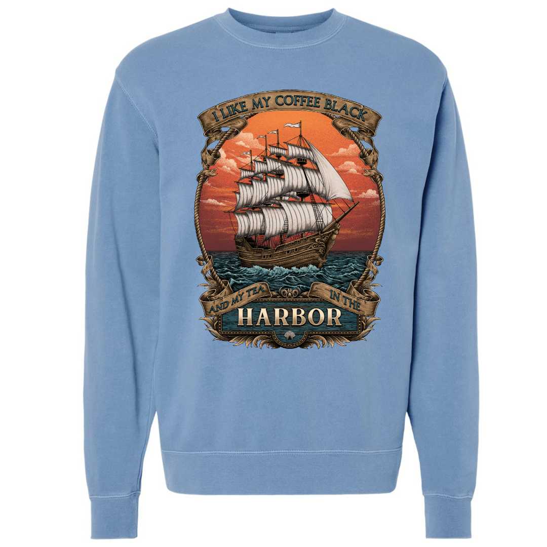 Mountains &amp; Mermaids Black Harbor Crewneck Sweatshirt (Light Blue) Small MM2558