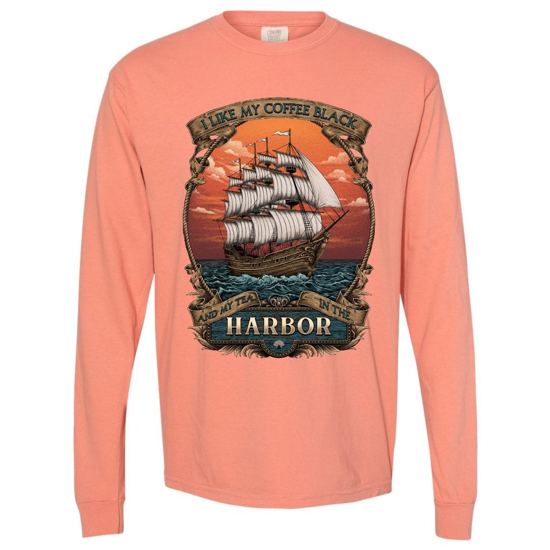 Mountains &amp; Mermaids Black Harbor Long Sleeve T-Shirt (Terracotta) Small MM2593