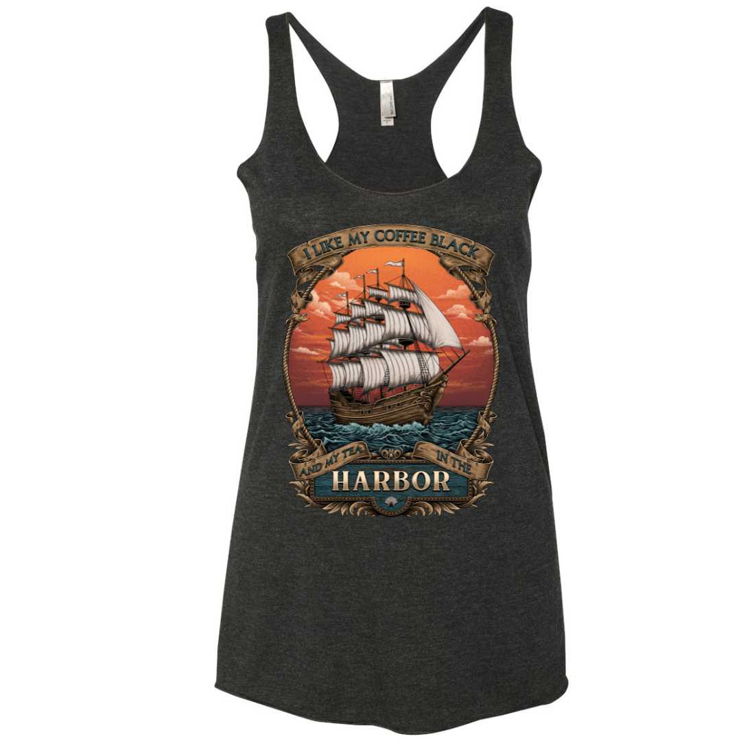 Mountains &amp; Mermaids Black Harbor Racerback Tank (Black) Small MM2623
