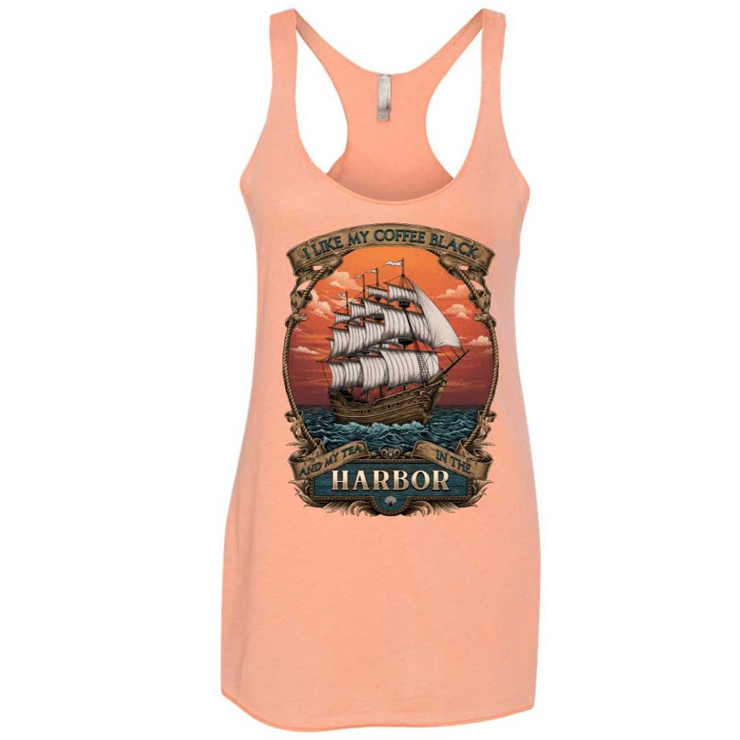 Mountains & Mermaids Black Harbor Racerback Tank (Peachy) Small MM2633