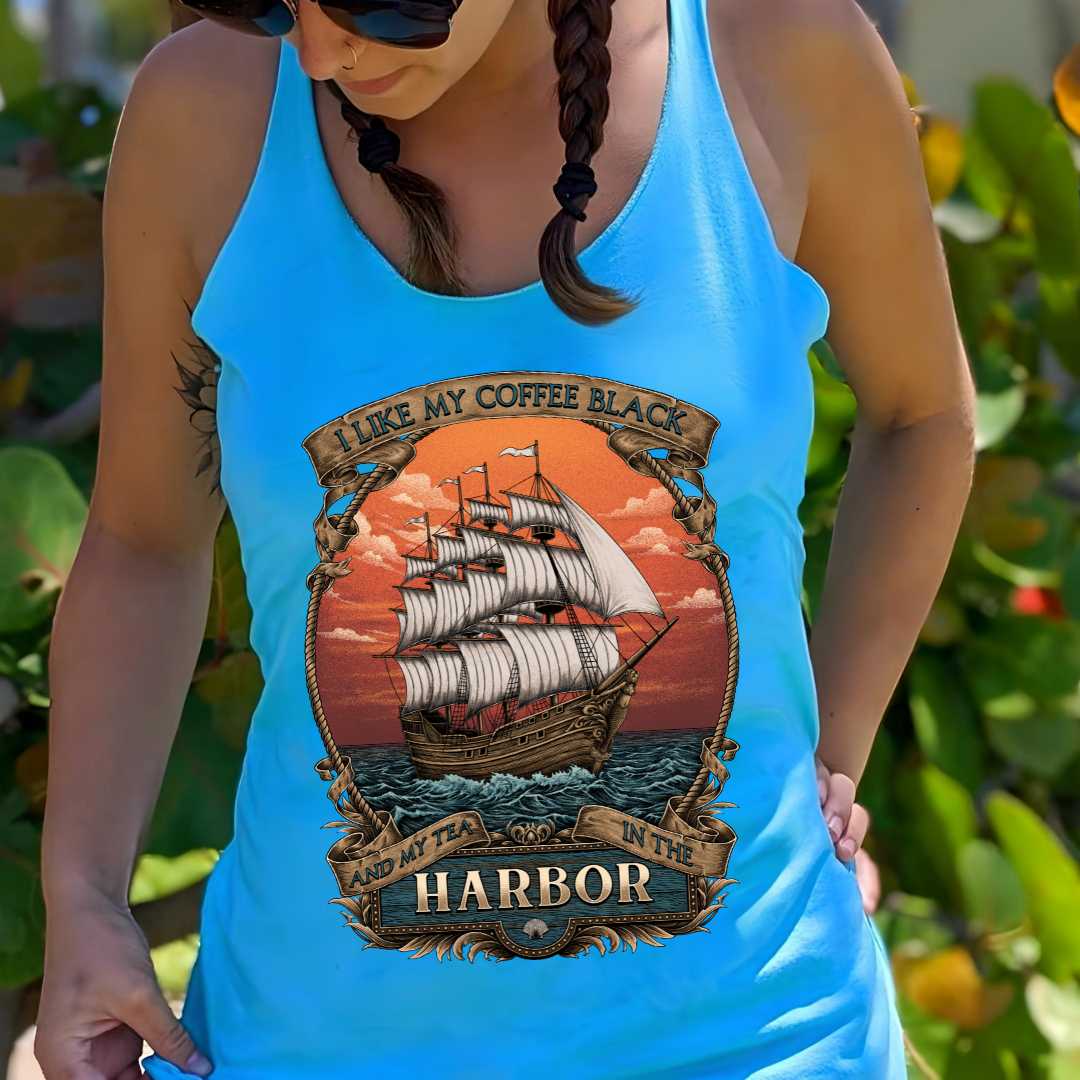 Mountains & Mermaids Black Harbor Racerback Tank (Tahiti) Small MM2638