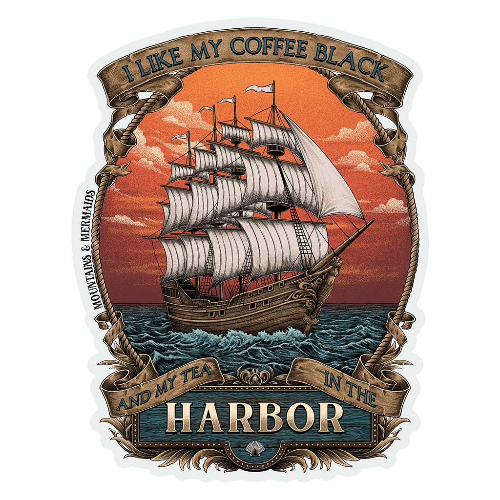 Mountains &amp; Mermaids Black Harbor Sticker MM2643