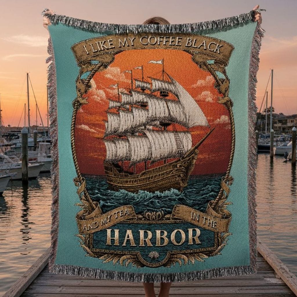 Mountains &amp; Mermaids Black Harbor Woven Blanket 52&#39;&#39; × 37&#39;&#39; 12853128700769513900