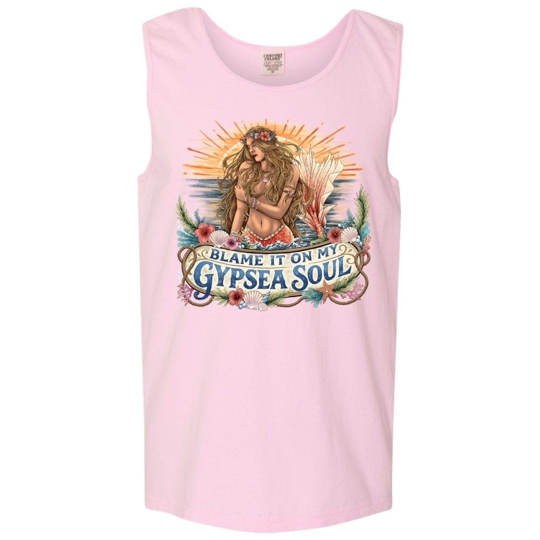 Mountains & Mermaids Blame It On My GypSea Soul Boyfriend Tank Small / Blossom