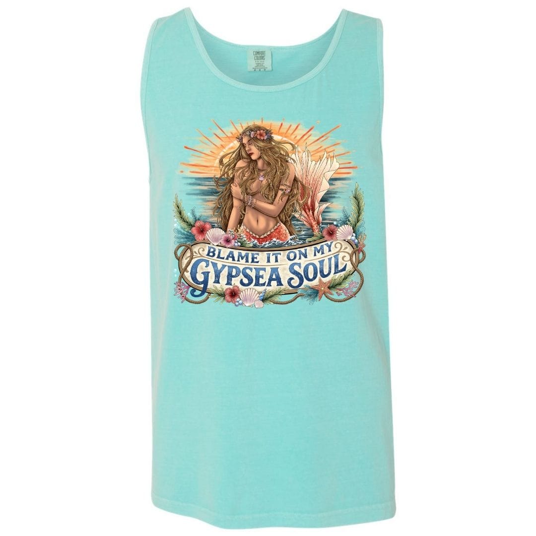 Mountains & Mermaids Blame It On My GypSea Soul Boyfriend Tank Small / Chalky Mint