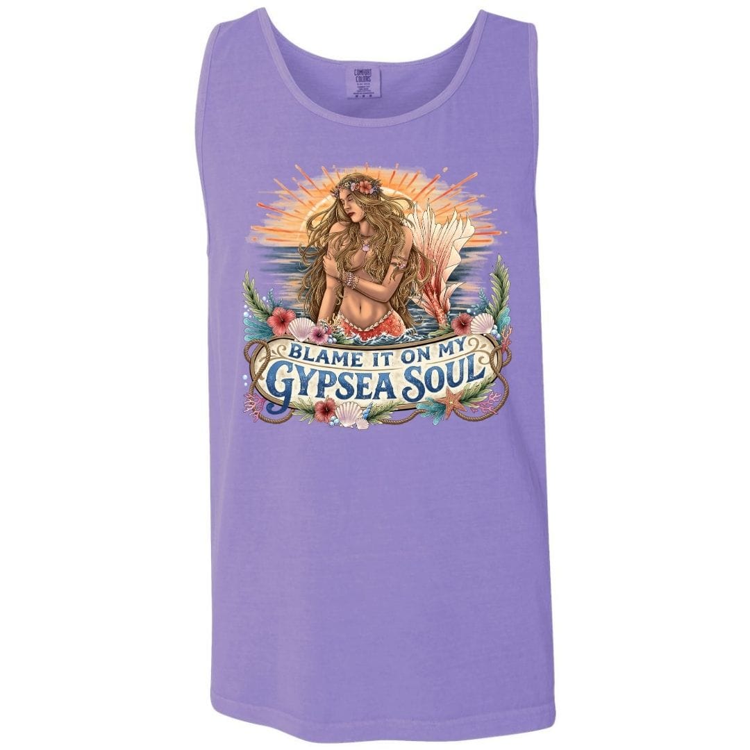 Mountains & Mermaids Blame It On My GypSea Soul Boyfriend Tank Small / Violet