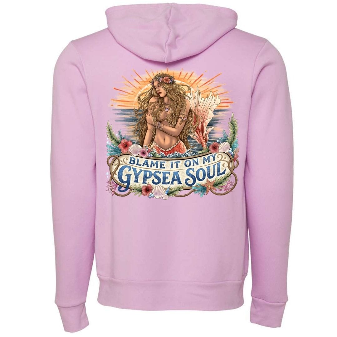 Mountains & Mermaids Blame It On My GypSea Soul Full Zip Fleece Hoodie Small / Lilac
