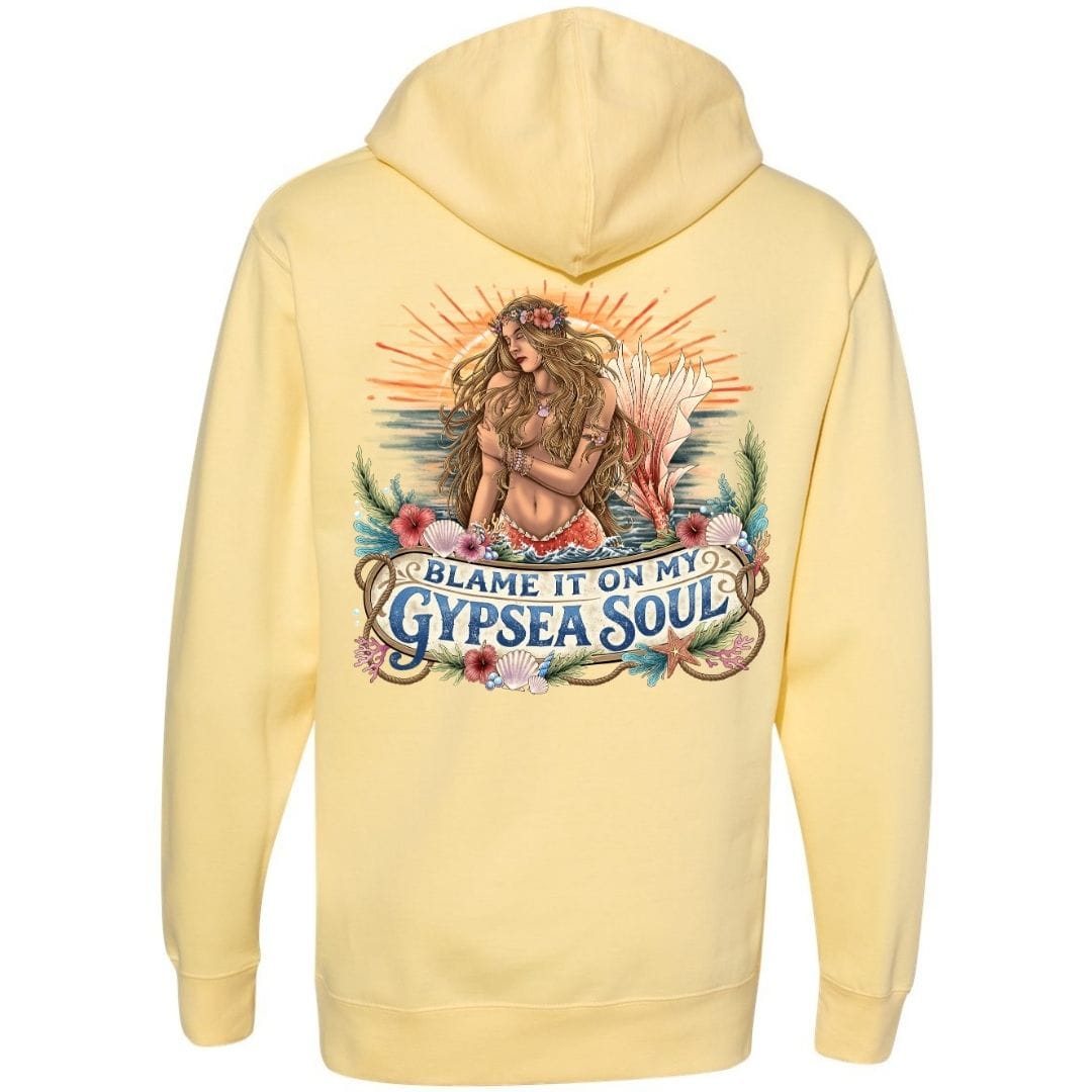Mountains &amp; Mermaids Blame It On My GypSea Soul Pullover Hoodie Small / Sunshine