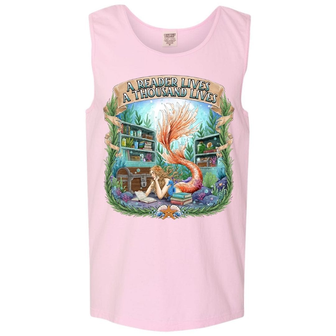 Mountains & Mermaids Bookish Mermaid Boyfriend Tank Small / Island Reef