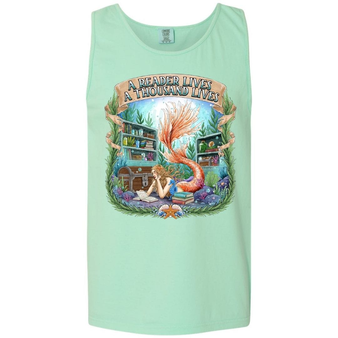 Mountains &amp; Mermaids Bookish Mermaid Boyfriend Tank Small / Island Reef