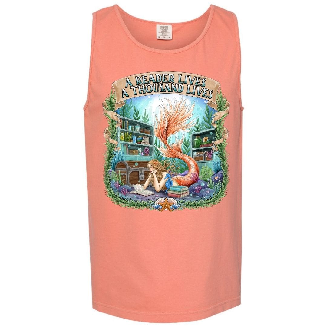 Mountains & Mermaids Bookish Mermaid Boyfriend Tank Small / Terracotta