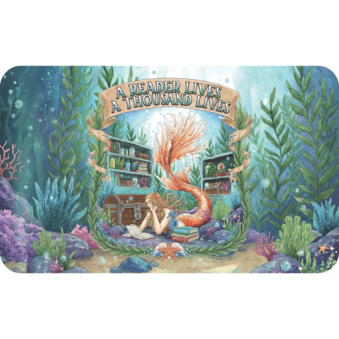 Mountains & Mermaids Bookish Mermaid Doormat 18'' × 30'' 12550372764262424563