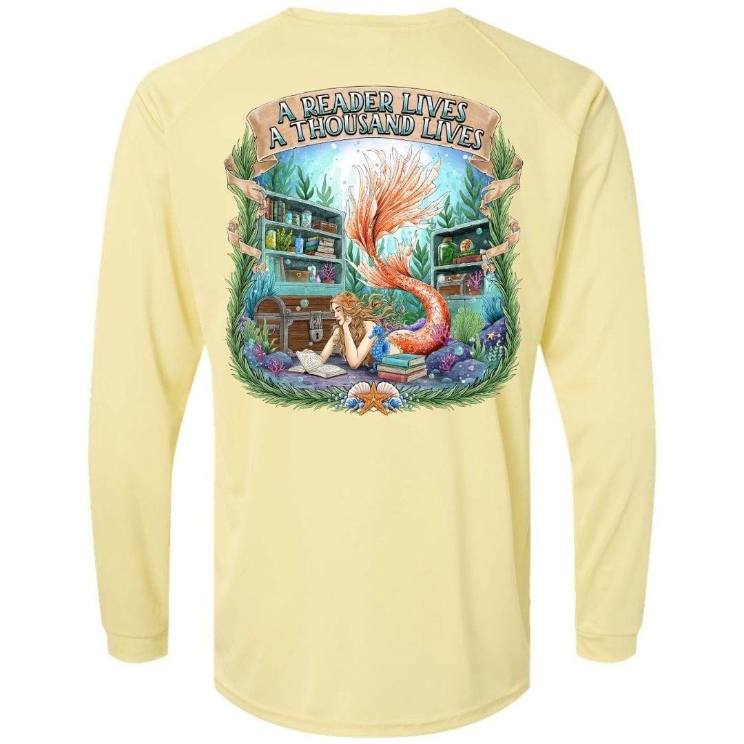 Mountains & Mermaids Bookish Mermaid Performance Sun Shirt Small / Sunshine