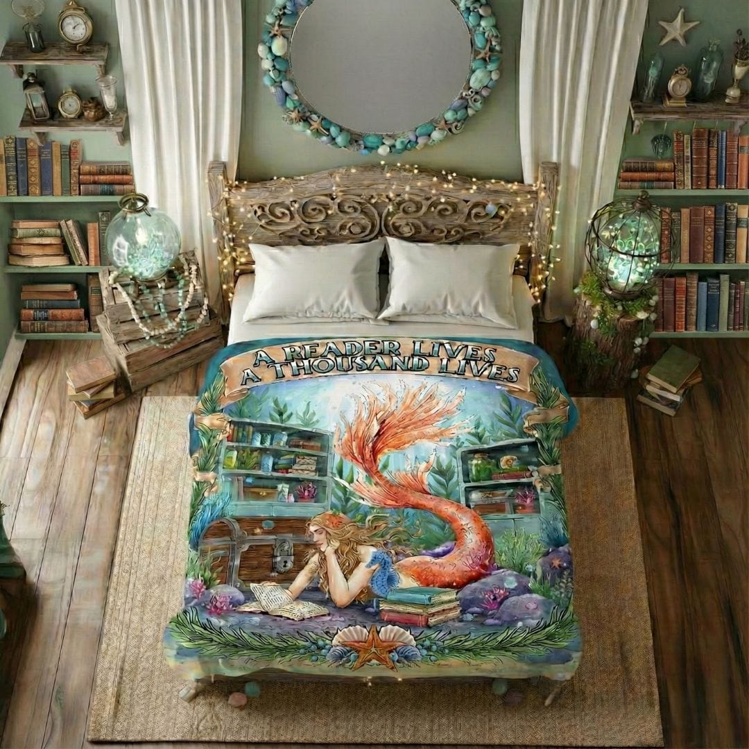Mountains & Mermaids Bookish Mermaid Plush Blanket
