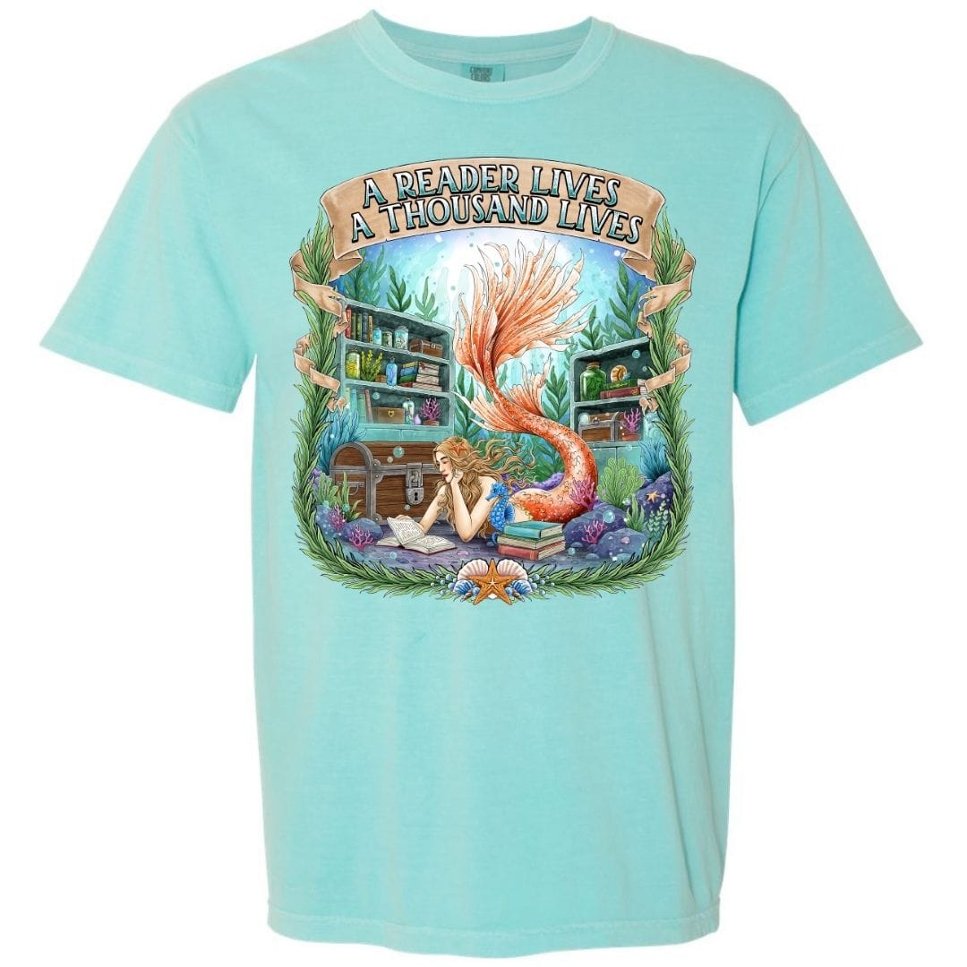 Mountains & Mermaids Bookish Mermaid T-Shirt Small / Chalky Mint