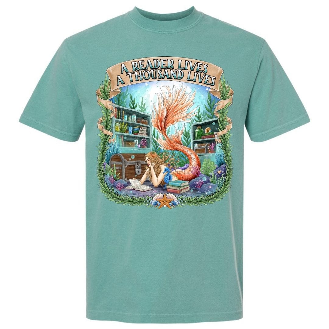Mountains & Mermaids Bookish Mermaid T-Shirt Small / Seafoam