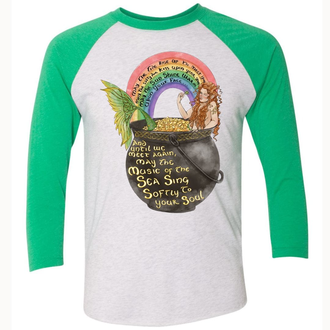 Mountains &amp; Mermaids Celtic Mermaid Baseball T-Shirt Small MM1713