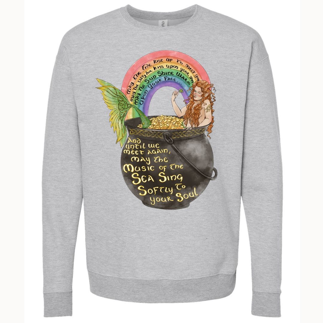 Mountains & Mermaids Celtic Mermaid Crewneck Sweatshirt Small / Ash Gray