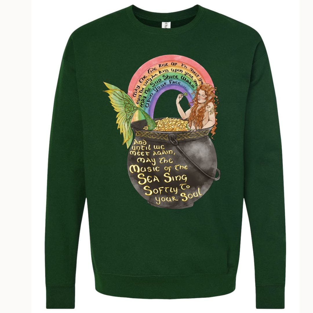Mountains & Mermaids Celtic Mermaid Crewneck Sweatshirt Small / Forest