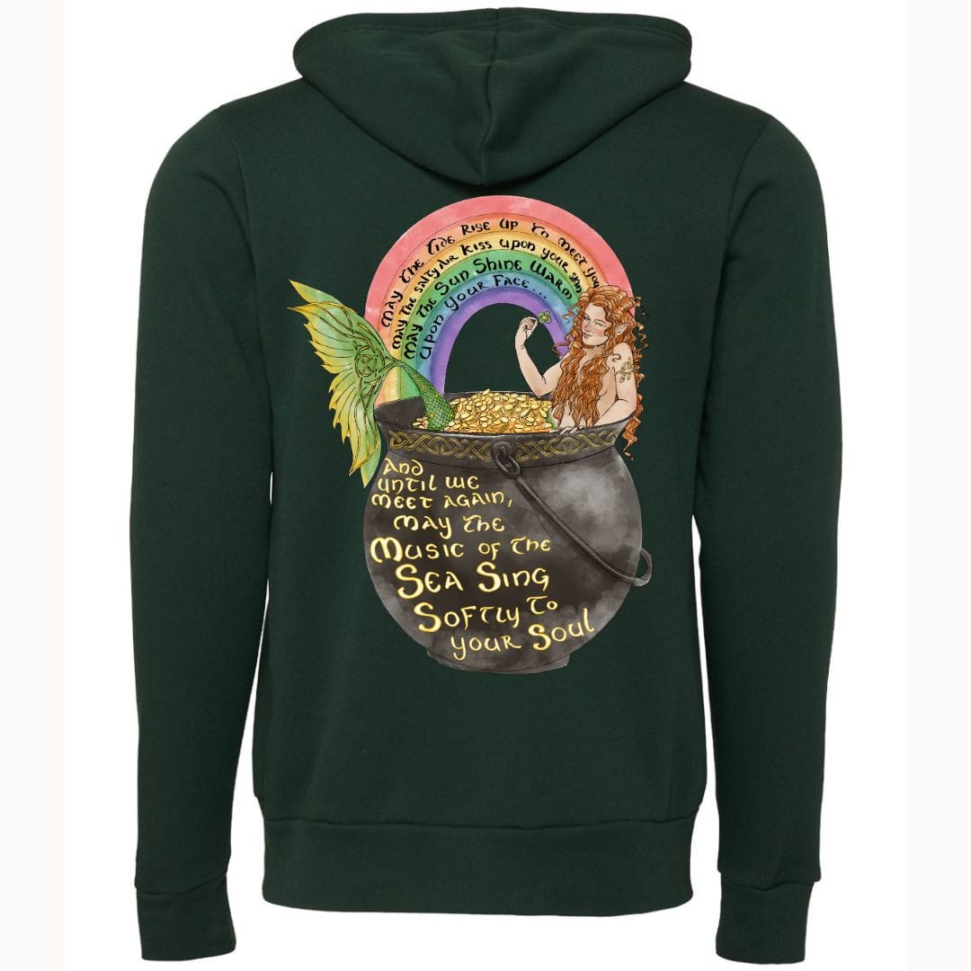 Mountains &amp; Mermaids Celtic Mermaid Fleece Zip Hoodie Small / Forest MM1760