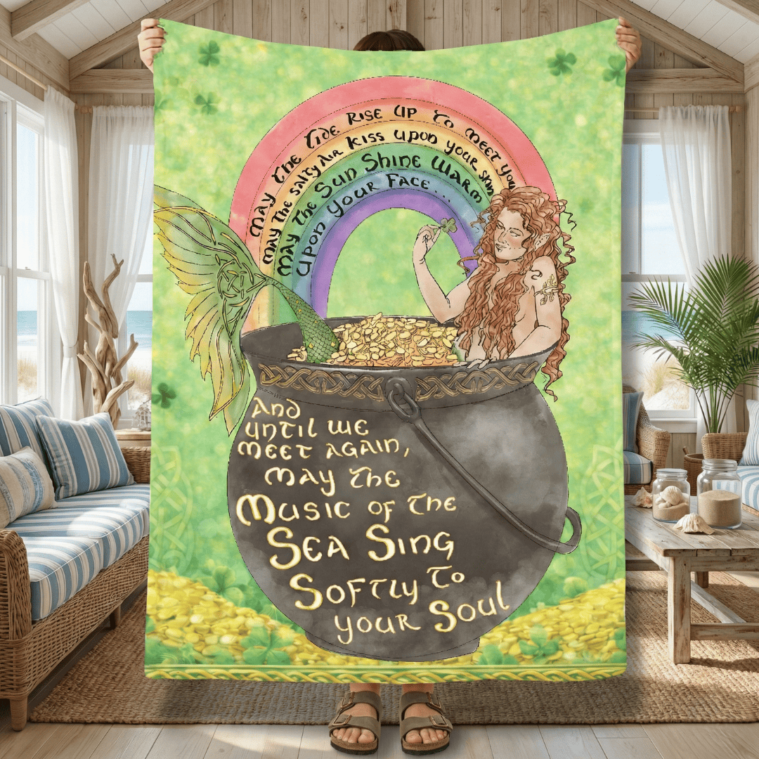 Mountains &amp; Mermaids Celtic Mermaid Plush Blanket