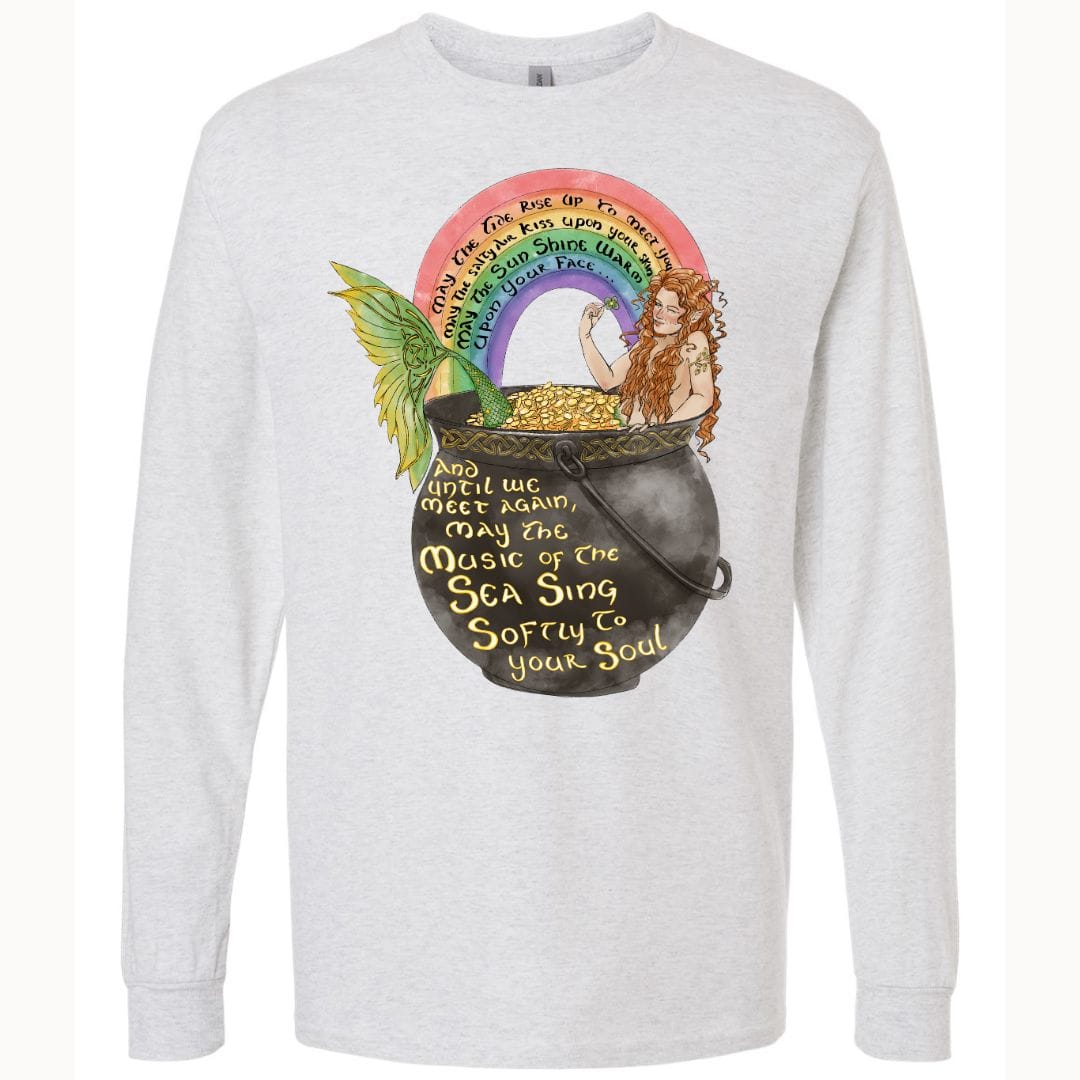 Mountains & Mermaids Celtic Mermaid Unisex Long Sleeve T-Shirt Small / Ash Gray
