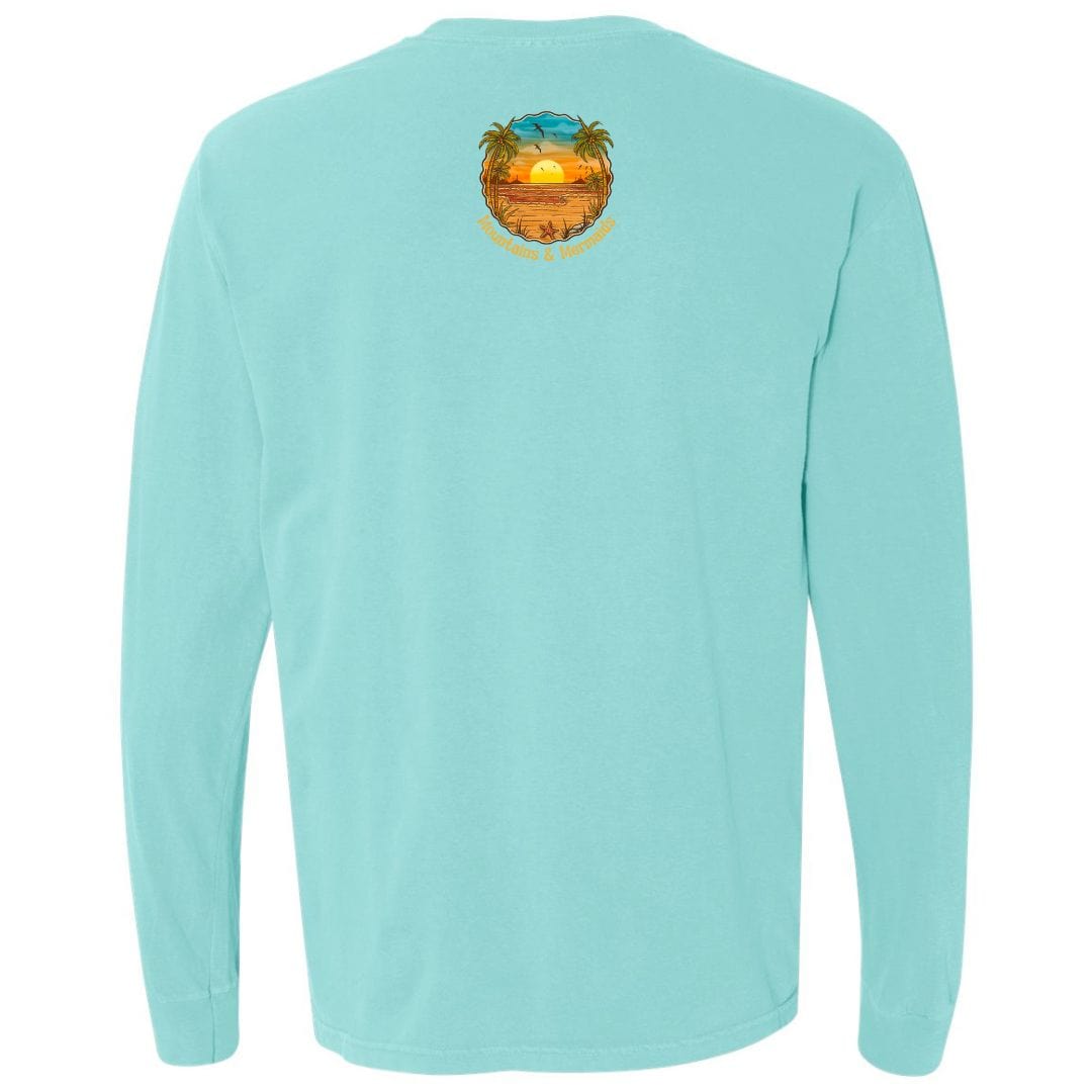 Mountains & Mermaids Chasing Sunsets Long Sleeve T-Shirt (Chalky Mint)