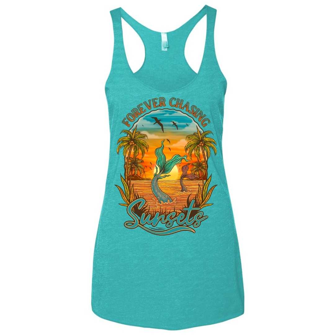 Mountains & Mermaids Chasing Sunsets Racerback Tank (Tahiti) Small MM4765