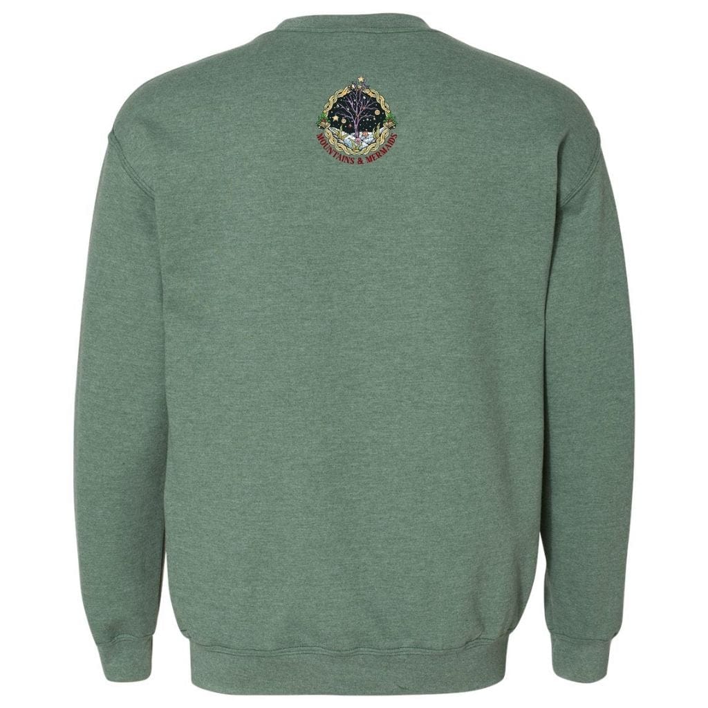 Mountains & Mermaids Christmas Mermaid Crewneck Sweatshirt Small / Heather Green MM2725