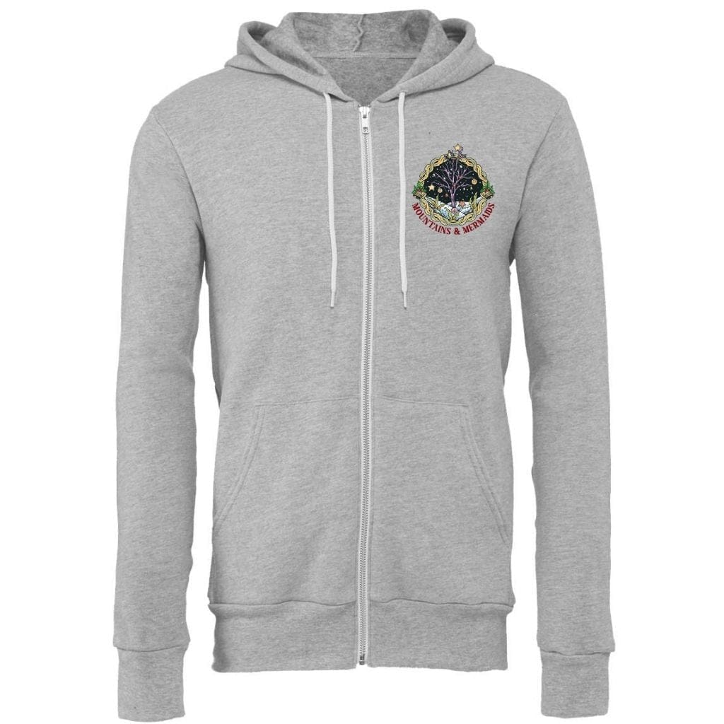 Mountains & Mermaids Christmas Mermaid Fleece Zip-Up Hoodie